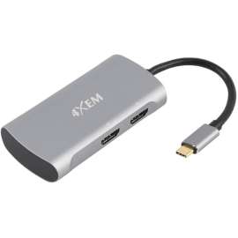 4XEM's 2-Port USB-C to HDMI Dual 4K Multi-Monitor Hub, supports PD Pass Through, USB C to HDMI 2.0 A/V Cable for Monitor, Gaming System, Home Theater System, Display Screen, Audio/Video Device, First End: 1 x USB Type C Digital Audio/Video, Male