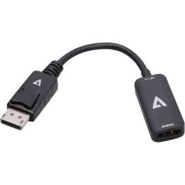 V7 DisplayPort 1.4 Male to HDMI 2.0 Female Adapter 4K UHD Black, DisplayPort/HDMI A/V Cable for Audio/Video Device, Monitor, Workstation, Desktop Computer, Notebook, Tablet, Mobile Device, First End: 1 x DisplayPort 1.4 Digital Audio/Video, Male, Second E