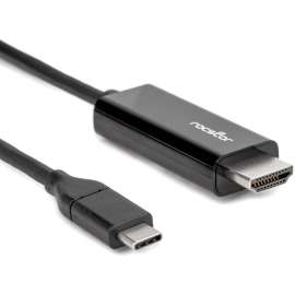 Rocstor Premium USB-C to HDMI Cable, 4K 60Hz, 6 ft HDMI/USB-C A/V Cable for Audio/Video Device, Monitor, Projector, MacBook, Workstation, Chromebook, MacBook Air, iPad Pro, First End: 1 x 19-Pin HDMI 2.0 Digital Audio/Video, Male