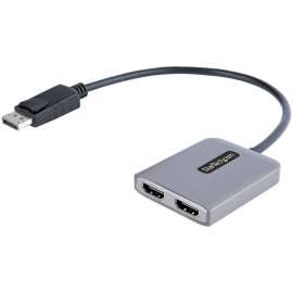 StarTech.com DP to Dual HDMI MST HUB, Dual HDMI 4K 60Hz, 2 Port DisplayPort Multi Monitor Adapter with 1ft/30cm Cable, DP 1.4 , DSC , HBR3, DisplayPort to Dual HDMI MST Hub for Dual 4K 60Hz, DP 1.4/DSC/HBR3/32.4Gbps/HDR/2.1ch Audio/MST