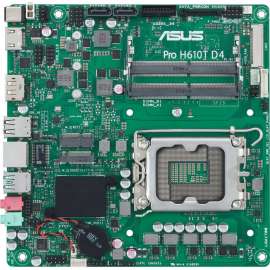 Asus H610T D4-CSM Desktop Motherboard, Intel H610 Chipset, Socket LGA-1700, Intel Optane Memory Ready, Mini ITX