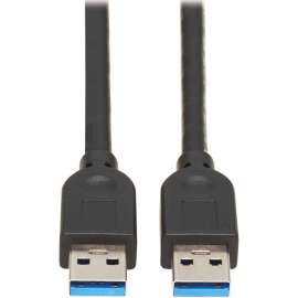 Tripp Lite USB 3.2 Gen 1 SuperSpeed A/A Cable (M/M), Black, 6 ft. (1.83 m), 6 ft USB Data Transfer Cable for Peripheral Device, Computer, Notebook, Chromebook, External Hard Drive, First End: 1 x USB 3.2 (Gen 1) Type A, Male, Second End: 1 x USB 3.2 (Gen 