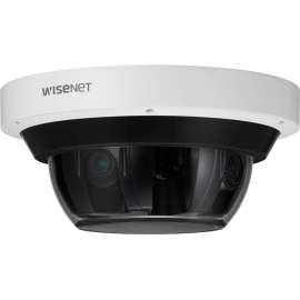 Hanwha Techwin Ameri Wisenet PNM-9085RQZ1 20 Megapixel Network Camera, Color, Dome, TAA Compliant, 98.43 ft Infrared Night Vision