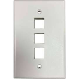 Tripp Lite Safe-IT 3-Port Single-Gang Keystone Wall Plate, Antibacterial, Ivory Matte, TAA - 3 x Total Number of Socket(s) - 1-gang - Ivory - Acrylonitrile Butadiene Styrene (ABS), High Impact Plastic - TAA Compliant