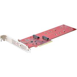 StarTech.com Dual M.2 PCIe SSD Adapter Card, x8 / x16 Dual NVMe or AHCI M.2 SSD to PCI Express 4.0, Up to 7.8GBps/Drive, For 2242/2260/2280/22110mm PCIe M-Key M2 SSDs, Bifurcation Required, PC/Linux Compatible, Dual M.2 PCIe SSD Adapter enables installati