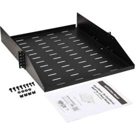 Tripp Lite SmartRack Universal-Mount Steel Rack Shelf, 2U, Vented, 21.7 in. Deep, Holds up to 100 lb. (45 kg), For Data Center, Server, LAN Switch, Router, Networking, 2U Rack Height, Rack-mountable