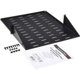 Tripp Lite SmartRack Center-Mounted Steel Rack Shelf, 2U, Vented, 21.5 in. Deep, Holds up to 100 lb. (45 kg), For Data Center, Server, LAN Switch, Router, Networking, 2U Rack Height, Rack-mountable