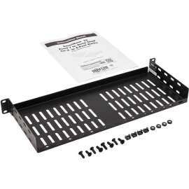 Tripp Lite SmartRack Cantilever Fixed Steel Rack Shelf - 1U, Vented, 7 in. (17.8 cm) Deep, Holds up to 40 lb. (18 kg) - For Data Center, Server, Router, Networking - 1U Rack Height - Rack-mountable - Black Powder Coat - Cold-rolled Steel (CRS) - 40