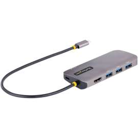 StarTech.com USB C Multiport Adapter, 4K 60Hz HDMI HDR10 Video, 3 Port 5Gbps USB 3.2 Hub, 100W PD PassThrough, GbE, Mini Travel Dock, USB C multiport adapter to 4K 60Hz HDMI video HDR with DP 1.4 Alt-Mode, 3x USB-A 5Gbps , 100W USB PD Pass-Through laptop