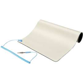 StarTech.com 11x18in Anti Static Mat, ESD Mat for Electronics Repair on Tables or Desks, Flexible Work Pad, Detachable Grounding Wire, The ESD mat helps prevent damage from an electrostatic discharge. The size of the ESD table mat is 11x18in, The electric
