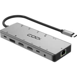 CODi 13-in-1 Multi-Port Adapter, Memory Card Reader, SD, microSD (TransFlash), 100 W, USB Type C