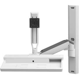 Ergotron Restricted Ergotron CareFit Wall Mount for Keyboard, Monitor, Mount Extension, LCD Display - White - Height Adjustable - 27" Screen Support - 23.59 lb Load Capacity - 75 x 75, 100 x 100 - VESA Mount Compatible