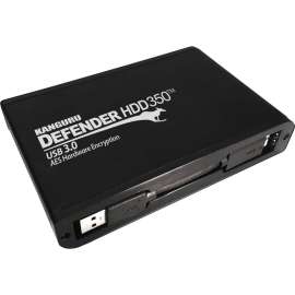 Kanguru Solutions Kanguru Defender HDD350 1 TB FIPS 140-2 Certified, Hardware Encrypted Hard Drive, 2.5" External, SATA (SATA/600), Matte Black