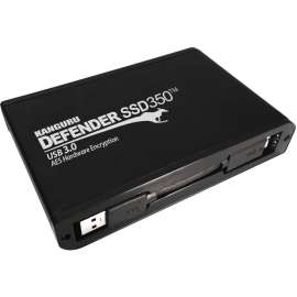 Kanguru Solutions Kanguru Defender SSD350 1 TB FIPS 140-2 Certified, Hardware Encrypted Solid State Drive, 2.5" External, SATA (SATA/600), Matte Black