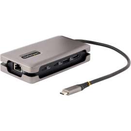 StarTech.com USB-C Multiport Adapter, 4K 60Hz HDMI (HDR), USB 3.2 Gen 2 10Gbps Hub (2xUSB-C/1xUSB-A), 100W PD Pass-Through, GbE, Mini Dock, USB-C Multiport Adapter w/ 4K 60Hz HDMI (DP 1.4 Host); 4K 30Hz (DP 1.2 Host); 2x USB-C/1x USB-A (10Gbps)/GbE/100W P