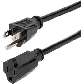 15ft (4.5m) Heavy Duty Extension Cord, NEMA5-15P to NEMA5-15R Black Extension Cord, 15A 125V, 14AWG, Heavy Gauge Power Cable - 15ft (4.5m) Heavy duty extension cord w/ NEMA 5-15P to NEMA 5-15R connectors; 125V 15A (Max); UL listed compo