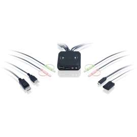 IOGEAR 2-port 4K KVM Switch with DisplayPort, USB-C and Audio, 2 Computer(s), 1 Local User(s), VGA, SVGA, 4096 x 2160