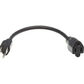 Tripp Lite Power Extension Cord NEMA 5-15P to NEMA 5-15R 13A 120V 16 AWG 1 ft. (0.3 m) Black, For Computer, Monitor, HDTV, Printer, Server, PDU, UPS, 125 V AC13 A, Black, 1 ft Cord Length