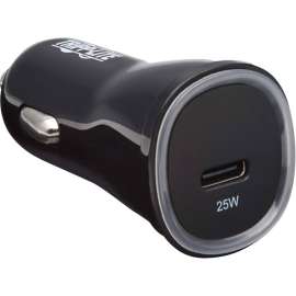 Tripp Lite USB Car Charger, 25W PD Charging, USB-C, Black, 25 W, 12 V DC Input, 5 V DC/3 A, 9 V DC, 3.3 V DC, 5.9 V DC, 11 V DC Output