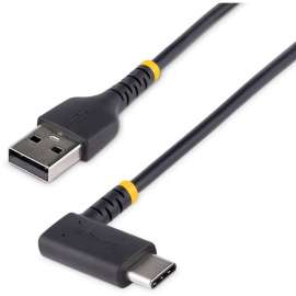 StarTech.com 3ft (1m) USB A to C Charging Cable Right Angle, Heavy Duty Fast Charge USB-C Cable, Durable and Rugged Aramid Fiber, 3A, 3ft (1m) USB A to right-angled USB type-C charging cable for convenient peripheral connection, Heavy duty male-to-male US