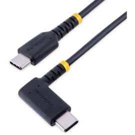 StarTech.com 3ft (1m) USB C Charging Cable Right Angle, 60W PD 3A, Heavy Duty Fast Charge USB-C Cable, Durable Rugged Aramid Fiber, 3ft (1m) USB C to right-angled USB type-C charging cable for convenient peripheral connection, Up to 60W Power Delivery 3A 