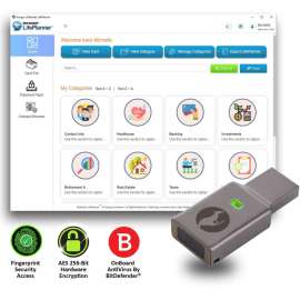 Kanguru Solutions Kanguru Defender LifePlanner 64GB Secure, Personal Life Organizer, Encrypted Flash Drive, 64 GB, USB 3.2 (Gen 1), 150 MB/s Read Speed, 100 MB/s Write Speed