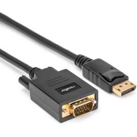 Rocstor DisplayPort/VGA Video Cable - 3 ft DisplayPort/VGA Video Cable for Video Device, TV, Projector, Notebook, Desktop Computer - First End: 1 x 20-Pin DisplayPort Digital Audio/Video - Male - Second End: 1 x 15-Pin HD-15 VGA - Male - Supports up