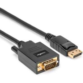 Rocstor DisplayPort/VGA Video Cable - 15 ft DisplayPort/VGA Video Cable for Video Device, TV, Projector, Notebook, Desktop Computer - First End: 1 x 20-Pin DisplayPort Digital Audio/Video - Male - Second End: 1 x 15-Pin HD-15 VGA - Male - Supports u