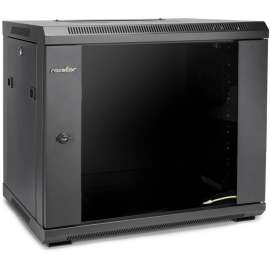 Rocstor SolidRack Wall Mount Rack Enclosure, SolidRack 9U Wall Mount R109SH4G Rack Enclosure with Tempered Glass Window, Front & Side Door Locks, 200 lb Maximum Weight Capacity, Assembled