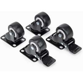Rocstor Heavy Duty Casters for Racks/Cabinets/Enclosures, Set of 4 Universal M6 2-inch Caster Wheels Kit, 2 Wheels Locking, 50x73mm Pattern Casters, Swivel, Set of 4 replacement casters (M6 2-inch) for server rack