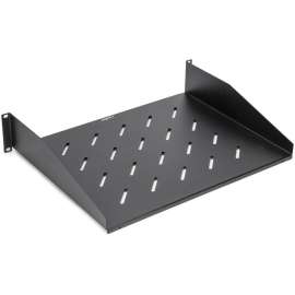 Rocstor 2U Universal Vented Rack Mount Shelf Tray, 13.78in 350MM Depth, Black, 2U Rack Height x 19" Rack Width, 60lb / 27.2kg Weight Capacity