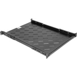 Rocstor 1U Universal Vented Rack Mount Shelf Tray, 25.6in 650MM Shelf Depth, Black, 1U Rack Height x 19" Rack Width, 66.14lb / 30kg Weight Capacity