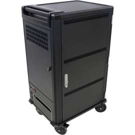 V7 Charge Carts, 36 Devices USB-C PD Prewired US Power, Push Handle Handle, 4 Casters, 5" Caster Size