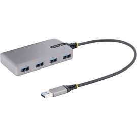 StarTech.com 4-Port USB Hub, USB 3.0 5Gbps, Bus Powered, USB-A to 4xA w/ Optional Auxiliary Power, Portable Laptop USB Hub, 1ft/30cm Cable, Portable USB-A Expansion Hub for desktop or laptop computers, 4x USB-A, USB 3.2 Gen 1 5Gbps, Bus-powered dongle (4.