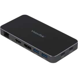 VisionTek VT350 Portable USB-C Docking Station with Power Passthrough, for Notebook/Smartphone/Monitor, 100 W, USB Type C, 2 Displays Supported
