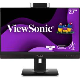 ViewSonic VG2756V-2K 24 Inch 1440p Video Conference Monitor with Webcam, 2 Way Powered 90W USB C, Docking Built-In Gigabit Ethernet and 40 Degree Tilt Ergonomics for Home and Office - Ergonomic VG2756V-2K - 1440p Webcam Monitor 90W USB-C, RJ45, 40 D