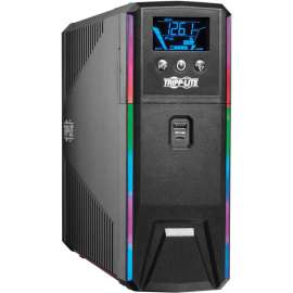 Tripp Lite UPS 1500VA 900W 120V Pure Sine Wave Gaming UPS Battery Backup, LCD, AVR, RGB LEDs, USB Charging, Power Saving, Tower, AVR, 7 Hour Recharge