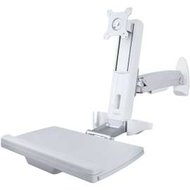 StarTech.com Wall Mount Workstation, Full Motion Sit Stand Desk w/ Height Adjustable VESA Monitor Arm 27"/17.6lb, Wall Mounted Workstation, Single display sit-stand wall mount workstation, 27in/17.6lb VESA 75x75-100x100/360 rotation, Wall mounted standing