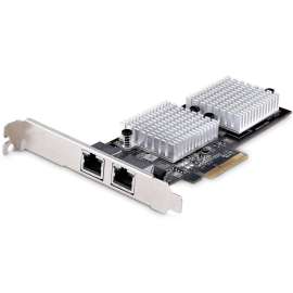 StarTech.com 2-Port 10Gbps PCIe Network Adapter Card, Network Card for PC/Server, PCIe Ethernet Card w/Jumbo Frame, NIC/LAN Interface Card, 2-port 10GbE capable PCIe network adapter card leverages existing Cat5e/6/6a cabling, Six Speed NIC 10G/5G/2.5G/1G/
