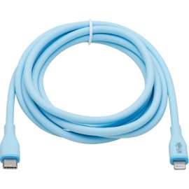 Tripp Lite Safe-IT USB-C to Lightning Sync/Charge Antibacterial Cable, Ultra Flexible, MFi Certified - USB 2.0 (M/M), Light Blue, 6 ft. (1.83 m) - 6 ft Lightning/USB-C Data Transfer Cable for iPhone, iPad, iPod, Computer, Wall Charger, Car Charger,