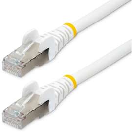 StarTech.com 7ft CAT6a Ethernet Cable, White Low Smoke Zero Halogen (LSZH) 10 GbE 100W PoE S/FTP Snagless RJ-45 Network Patch Cord, 7ft White Low Smoke Zero Halogen (LSZH) Shielded CAT6A Ethernet Cable, 10GbE Multi Gigabit 1/2.5/5/10Gbps, 100W PoE++, 27 A