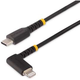 StarTech.com 3ft (1m) Durable USB-C to Lightning Cable, Right-Angled Heavy Duty USB Type-C to Lightning Charging/Sync Cord, 3ft USB Type-C to right angle Lightning charging cable for convenient peripheral connection, MFi Certified, Durable USB 2.0 Type-C 