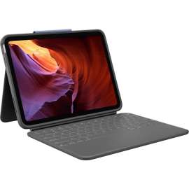 Logitech Rugged Folio Rugged Keyboard/Cover Case (Folio) for 10.9" Apple, Logitech iPad (10th Generation) Tablet, Graphite, Drop Resistant, Spill Resistant, Dirt Resistant, Shock Absorbing, Knock Resistant, Bump Resistant, Spill Proof, 0.8" Height x 7.7"