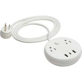 Tripp Lite Safe-IT 30W 2-Outlet Surge Protector - 5-15R Outlets, 3 USB Ports, 6 ft. (1.8 m) Cord, 300 Joules, Antimicrobial Protection, White - 2 x NEMA 5-15R, 2 x USB Type A, 1 x USB Type C - 30 VA - 300 J - 120 V AC Input