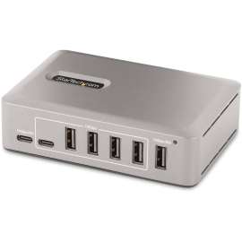 StarTech.com 10-Port USB-C Hub, 8x USB-A + 2x USB-C, Self-Powered w/ 65W Power Supply, USB 3.1 10Gbps Desktop/Laptop USB Hub w/ Charging, 10-Port Multiport USB 3.2 Gen 2 (10Gbps) Type-C expansion hub for laptop/desktops (8x USB-A/2x USB-C), Self-powered w