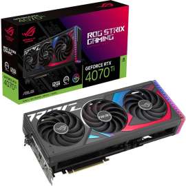 Asus ROG NVIDIA GeForce RTX 4070 Ti Graphic Card, 12 GB GDDR6X, 2.64 GHz Boost Clock, 192 bit Bus Width, PCI Express 4.0