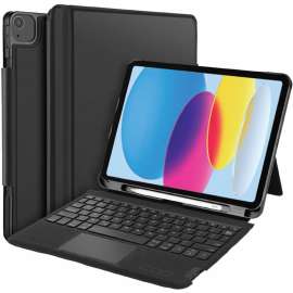 CODi Keyboard/Cover Case (Folio) for 10.9" Apple iPad (10th Generation) Tablet, Apple Pencil - Bump Resistant, Scratch Resistant, Wear Resistant - PU Leather, Thermoplastic Polyurethane (TPU), ABS Plastic Body - 8.2" Height x 11.3" Width x 1.3" Dept