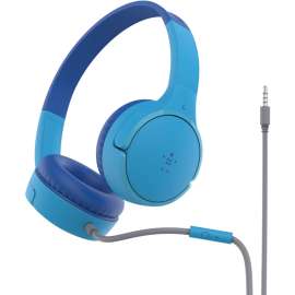 Belkin Mobile Belkin SoundForm Mini Wired On-Ear Headphones for Kids - Stereo - Mini-phone (3.5mm) - Wired - On-ear, Over-the-head - Binaural - Ear-cup - Blue