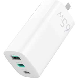 4XEM 65W Wall Charger Triple Output, White, 1 Pack, 65 W, 120 V AC, 230 V AC Input