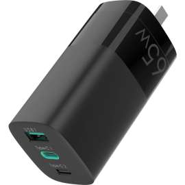 4XEM 65W Wall Charger Triple Output, Black, 1 Pack, 65 W, 120 V AC, 230 V AC Input